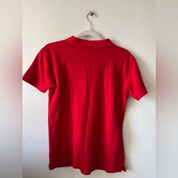 Chemise Lacoste Vintage Golf Red Logo Collared Shirt Made in France Size 16 EU - Picture 8 of 8
